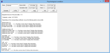 Psychological condition screenshot