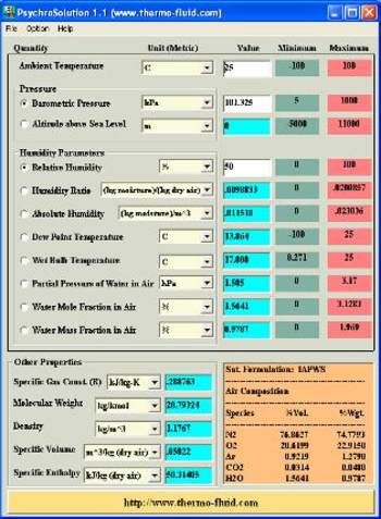 PsychroSolution screenshot