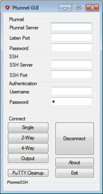 Ptunnel GUI screenshot