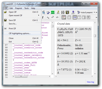 publCIF screenshot 2