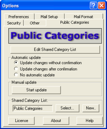 Public Categories for Outlook screenshot