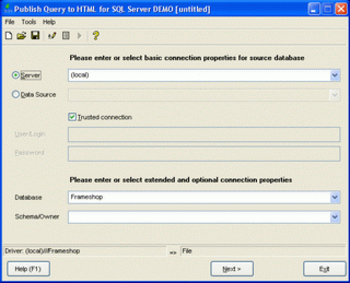 Publish Query to HTML for SQL Server Professional screenshot