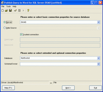 Publish Query to Word for SQL Server screenshot 2