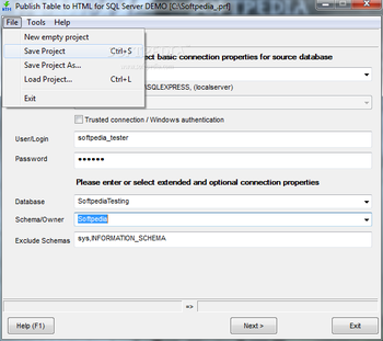 Publish Table to HTML for SQL Server screenshot 2