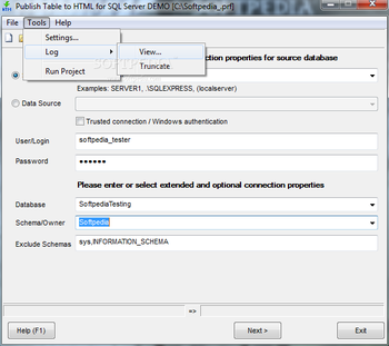 Publish Table to HTML for SQL Server screenshot 3