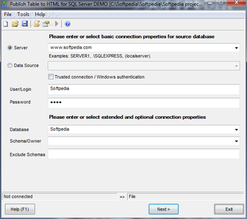 Publish Table to HTML for SQL Server Pro screenshot