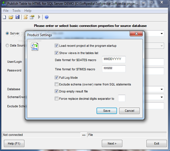 Publish Table to HTML for SQL Server Pro screenshot 3