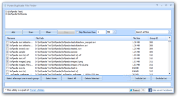 Puran Duplicate File Finder screenshot