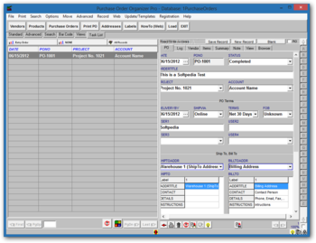 Purchase Order Organizer Pro screenshot