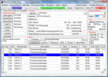Purchasing Manager Portable screenshot
