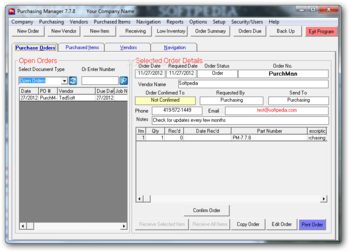 Purchasing Manager screenshot