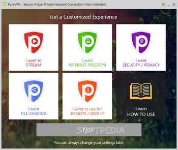 PureVPN screenshot