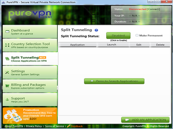 PureVPN Software screenshot