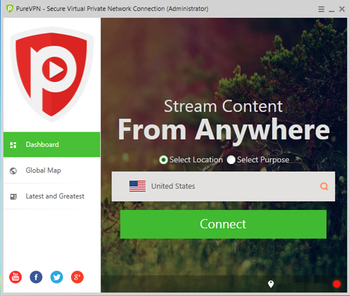 PureVPN Windows VPN Software screenshot