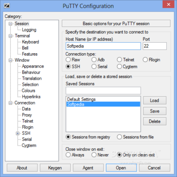 PuTTY Tray screenshot