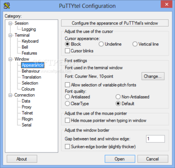 PuTTYtel screenshot 8