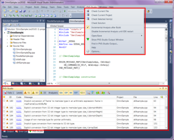 PVS-Studio screenshot