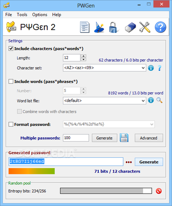 PWGen screenshot