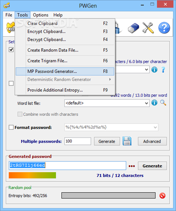PWGen screenshot 3
