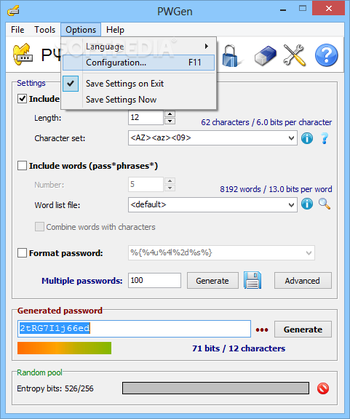 PWGen screenshot 4
