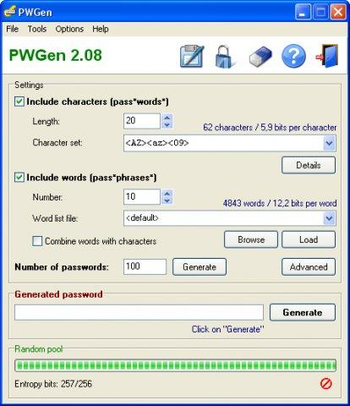 PWGen screenshot