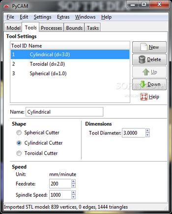 PyCAM screenshot 2