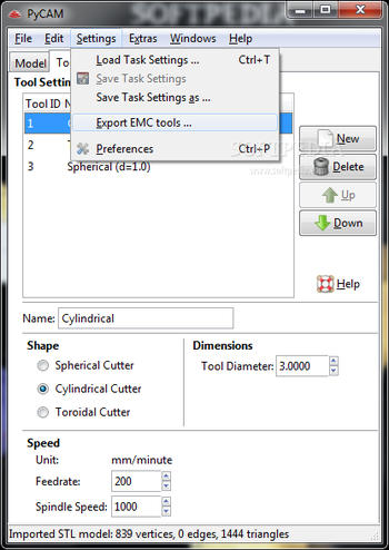 PyCAM screenshot 7