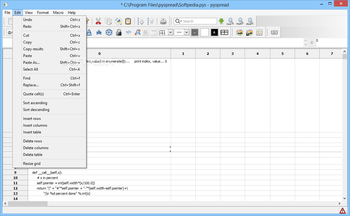 pyspread screenshot 3