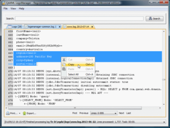QAXML LogsManager screenshot