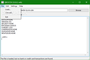 QBO2CSV screenshot 2