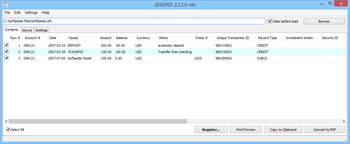 QFX2PDF screenshot