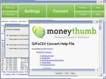 QIF2CSV Convert screenshot