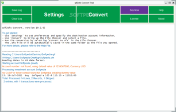 qif2ofx Convert screenshot