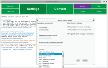 qif2ofx Convert screenshot 2