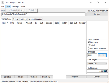 QIF2QBO screenshot 3