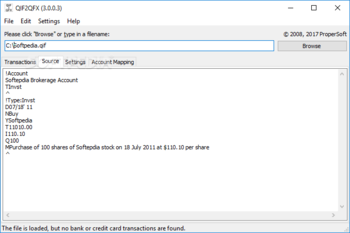 QIF2QFX screenshot 2
