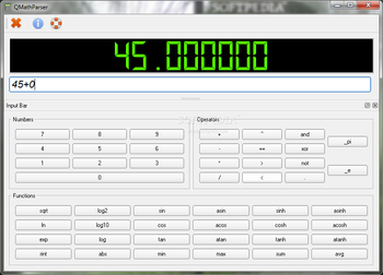 QMathParser screenshot