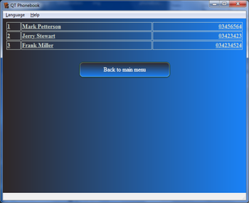QTPhonebook screenshot