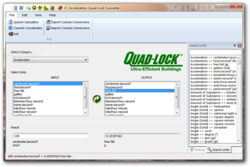 Quad-Lock Unit Converter screenshot