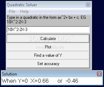 Quadratic Solver screenshot 2