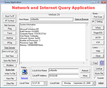 Query Application screenshot