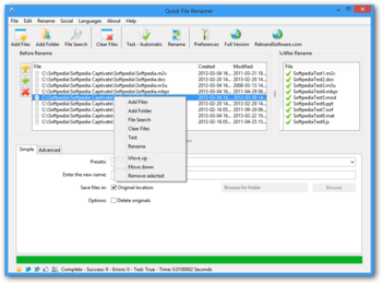 Quick File Renamer Lite screenshot 2