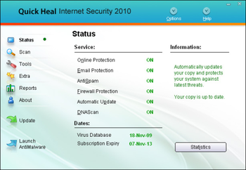 Quick Heal Internet Security 2010 64Bit screenshot