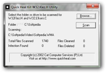 Quick Heal Kill W32.Klez.H Utility screenshot