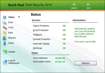 Quick Heal Total Security 2010 32-bit screenshot