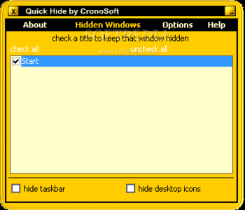 Quick Hide Windows screenshot