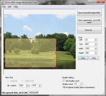 Quick JPEG Resize and Crop screenshot