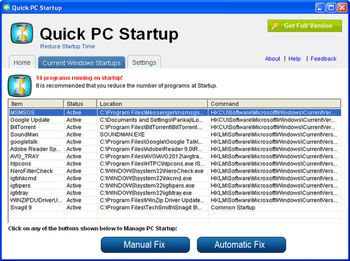 Quick PC Startup screenshot