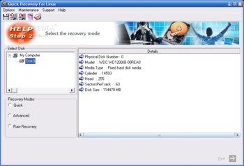 Quick Recovery for Linux (EXT-2 EXT-3) screenshot