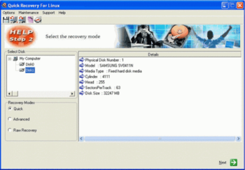 Quick Recovery For Linux screenshot